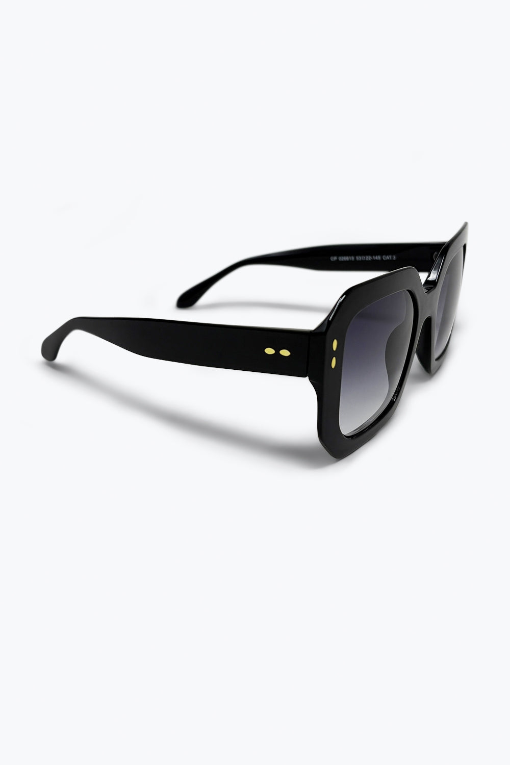 Black Gradient Lens Bold Square Oversize Sunglasses
