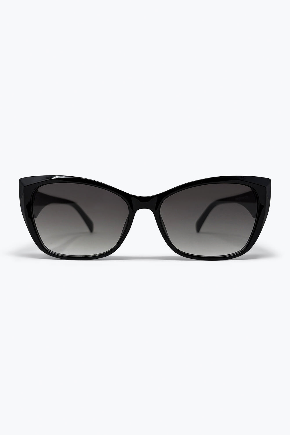 Black Glossy Cat Eye Frame Gradient Lens Sunglasses