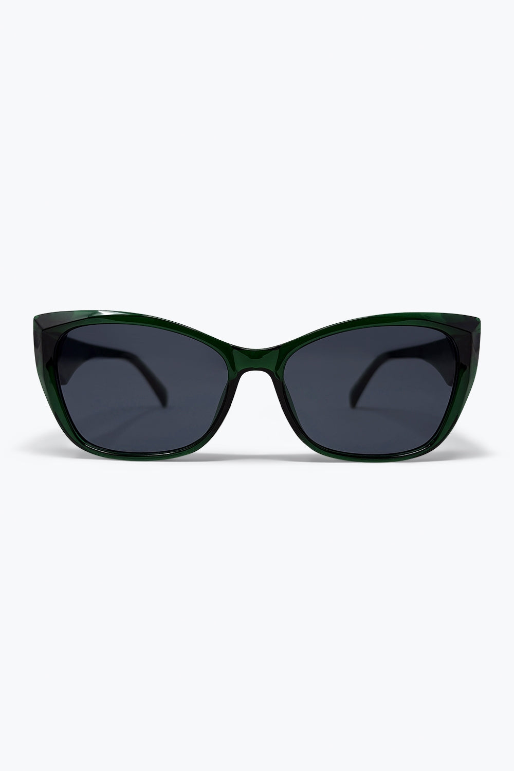 Green Glossy Cat Eye Thick Frame Classic Sunglasses