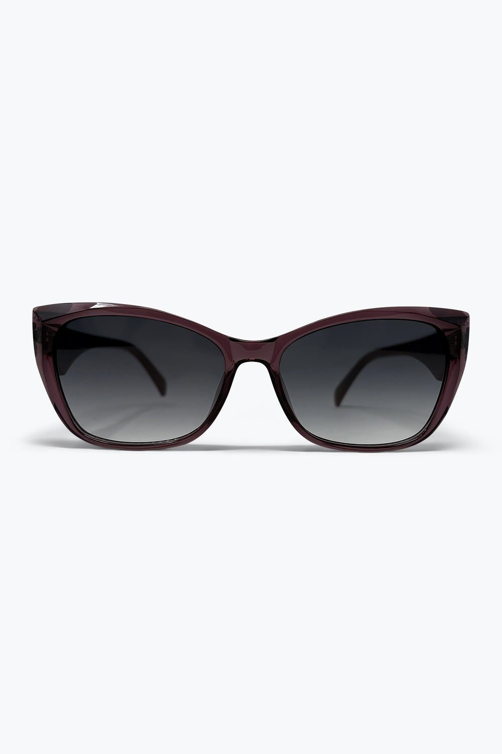 Burgundy Gradient Lens Cat Eye Frame Oversize Sunglasses