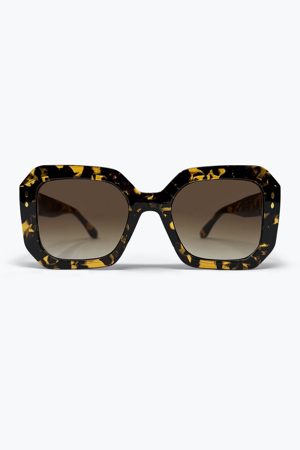 Multicolor Tortoiseshell Acetate Oversized Square Frame Sunglasses