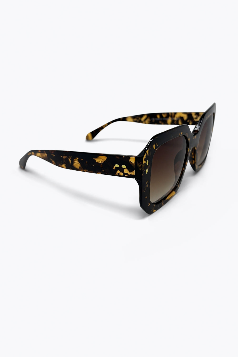 Multicolor Tortoiseshell Acetate Oversized Square Frame Sunglasses