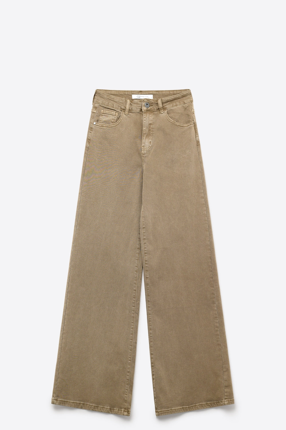 dark beige Wide Leg pants in Stretch Denim - Coloured Jeans