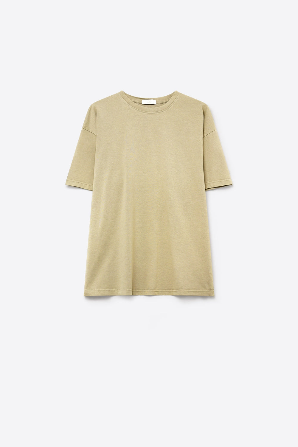 Khaki Cotton Crew Neck Regular Fit Short Sleeve T-Shirt