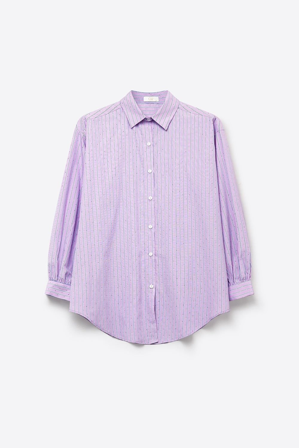 Lilac Stripe Lightweight shirt with embellished with strass - Shirts