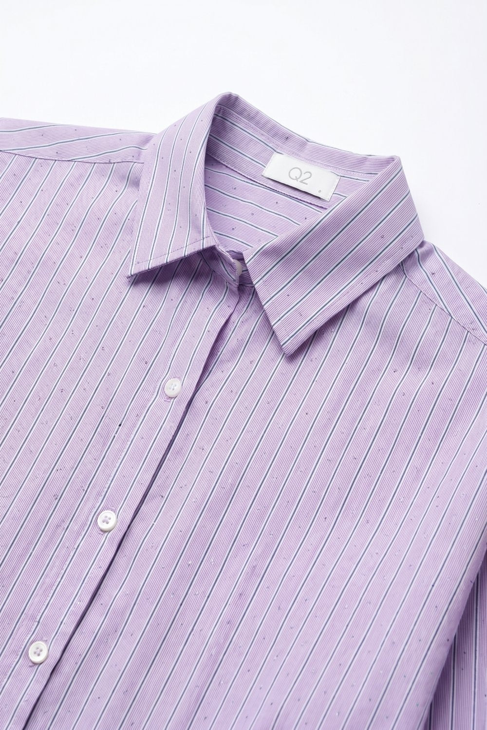 Lilac Stripe Lightweight shirt with embellished with strass - Shirts