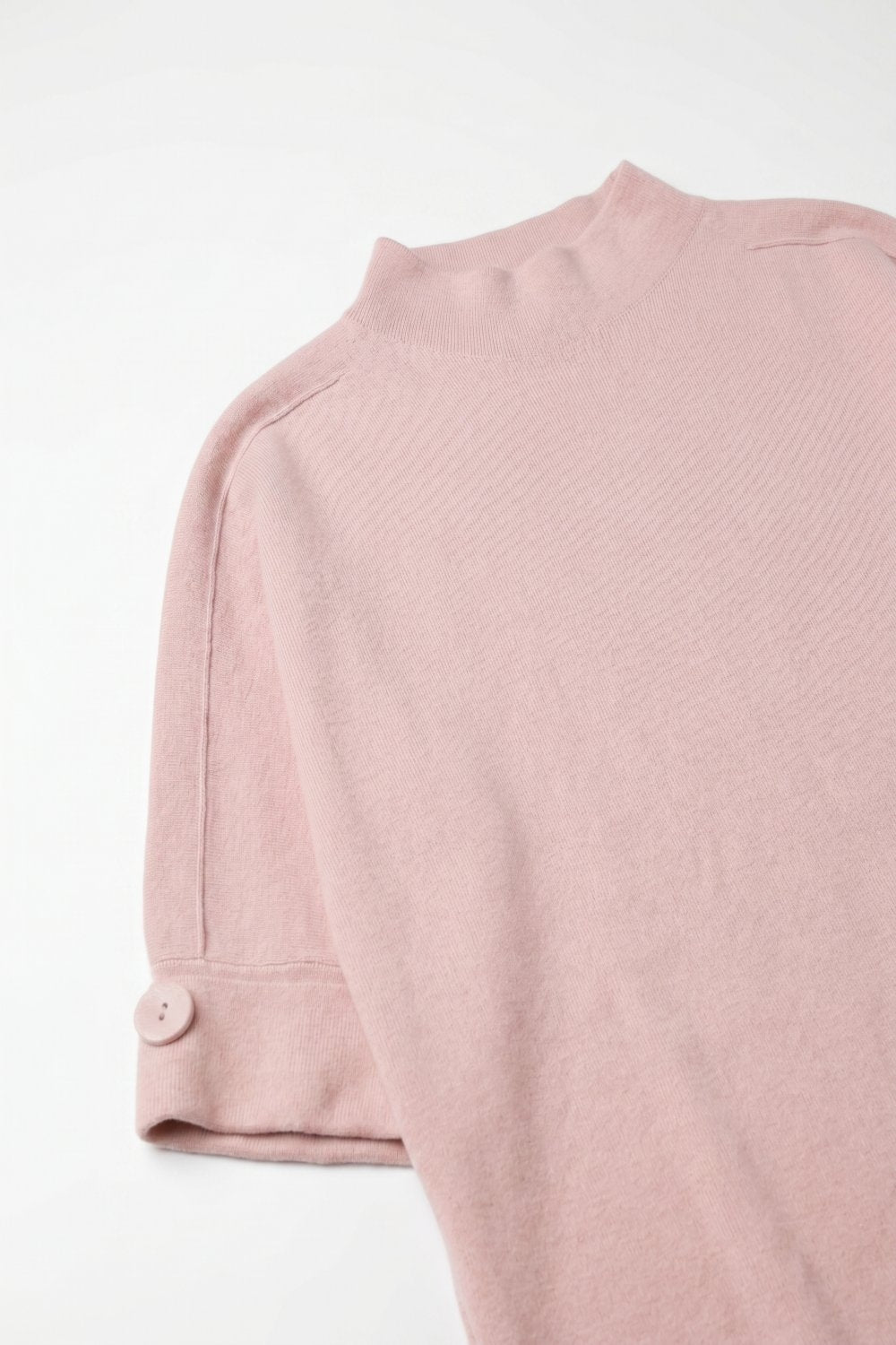 Pink Knitted Sweater with Button Details