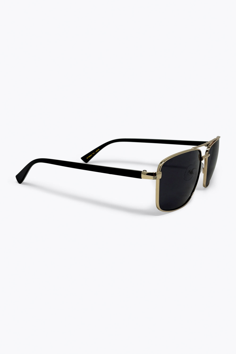 Gold Square Aviator Sunglasses with Metal Frame