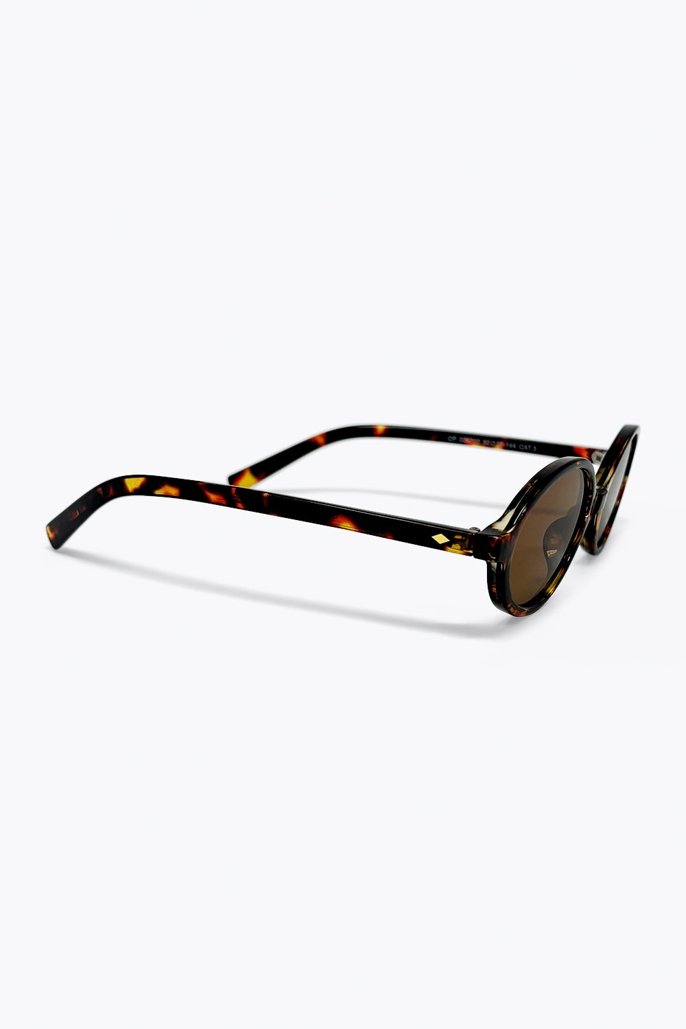 Multicolor Tortoiseshell Oval Frame Brown Lens Sunglasses - Sunglasses