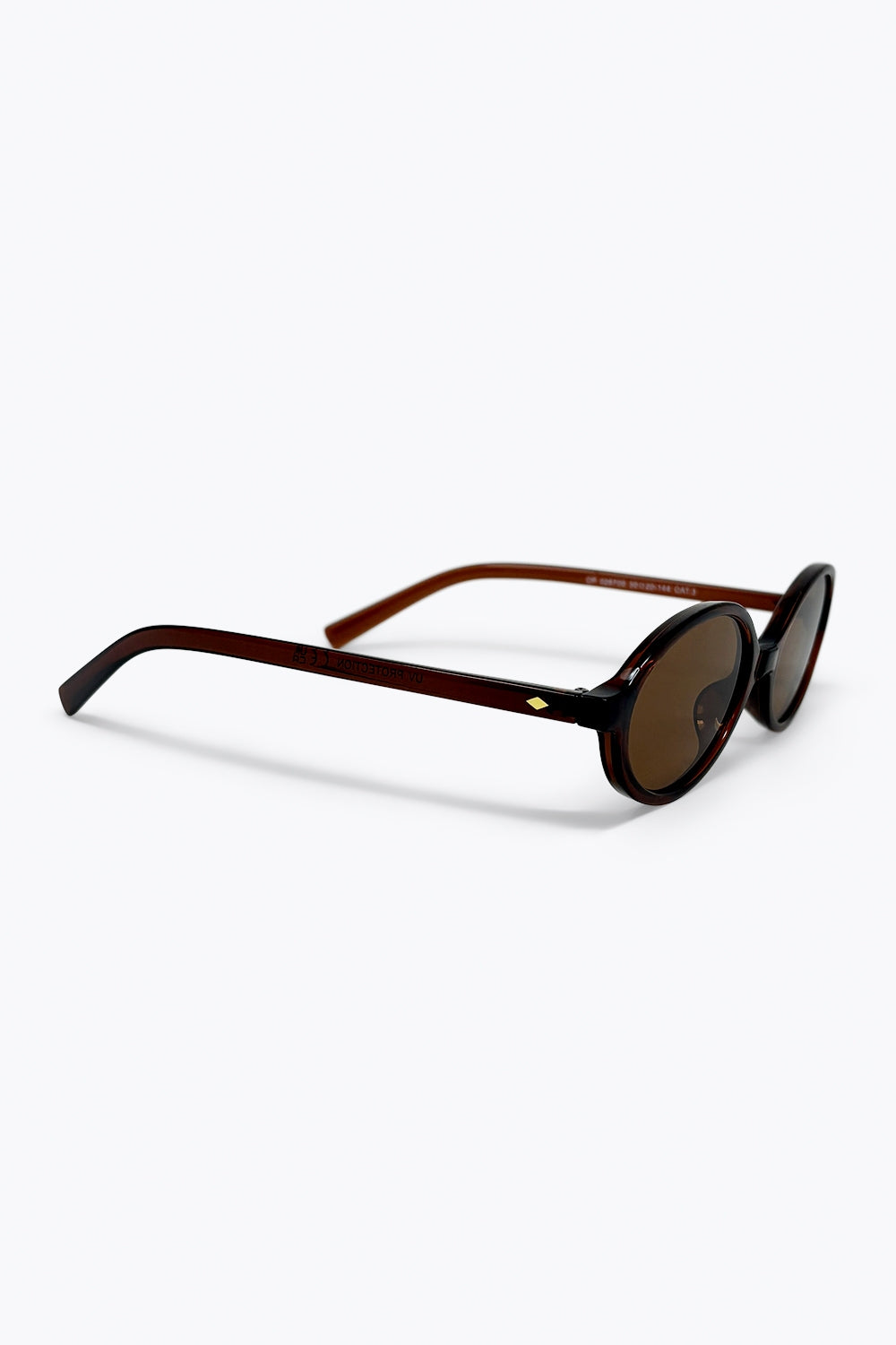 Brown Oval Frame Lightweight Retro Lens Sunglasses - Sunglasses