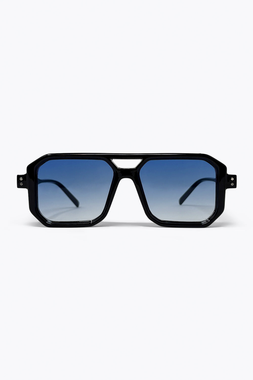Black Gradient Blue Oversize Square Frame Sunglasses