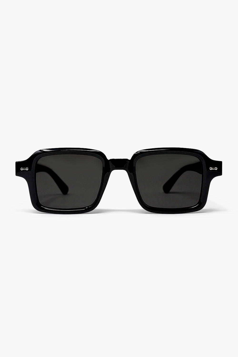 Black Rectangular Frame Classic Chunky Sunglasses