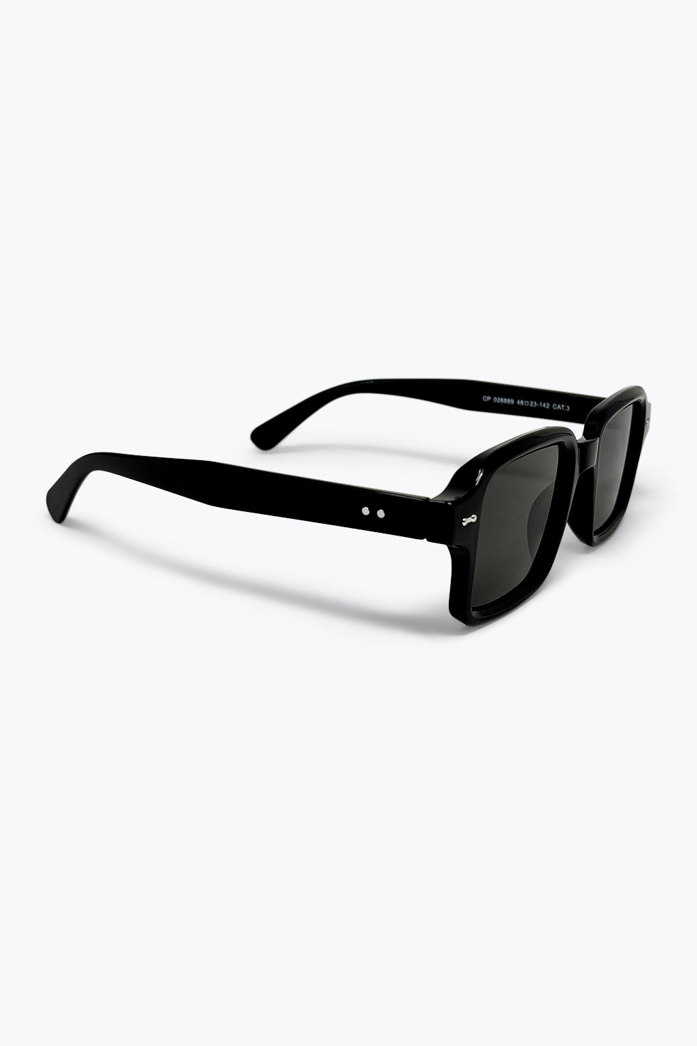 Black Rectangular Frame Classic Chunky Sunglasses