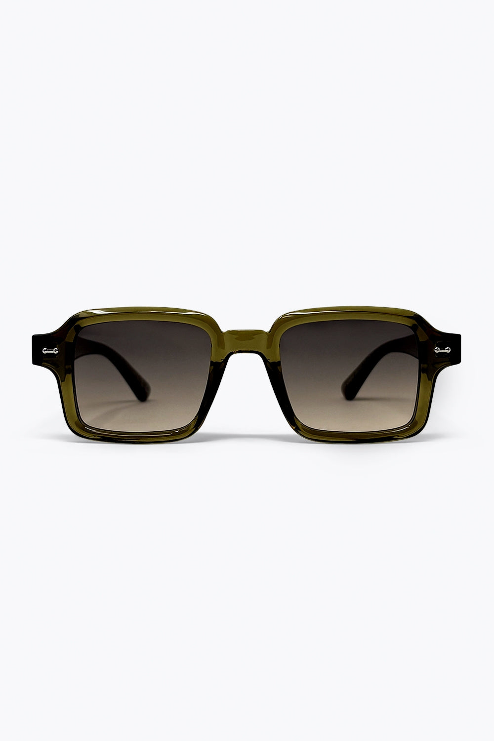 Olive Gradient Square Frame Urban Sunglasses