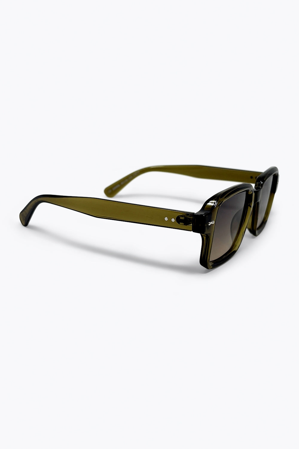 Olive Gradient Square Frame Urban Sunglasses