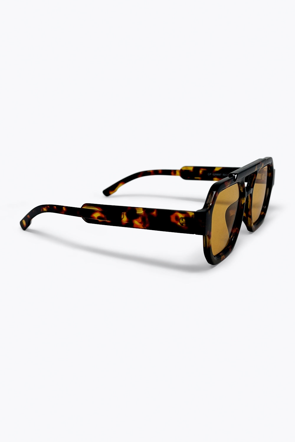 Multicolor Tortoiseshell Acrylic Cutout Bridge Oversize Sunglasses