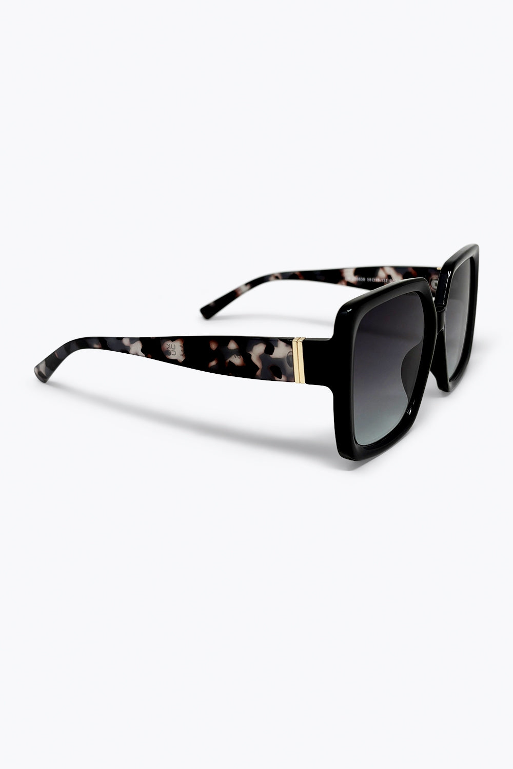 Black Square Frame Ombre Lens Wide Oversize Sunglasses