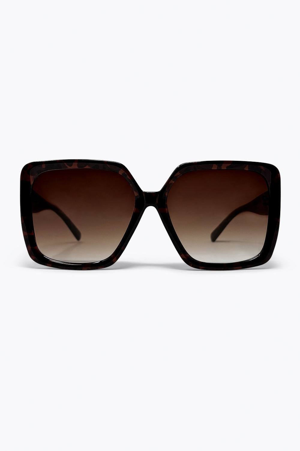Brown Tortoiseshell Oversize Square Frame Gradient Lens Sunglasses