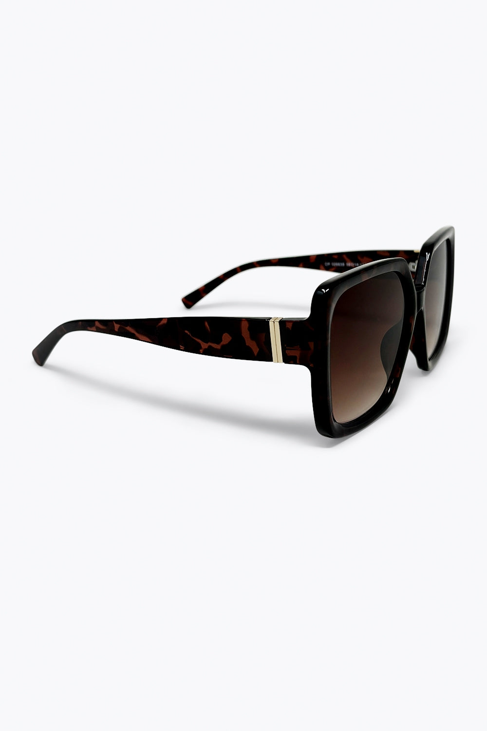 Brown Tortoiseshell Oversize Square Frame Gradient Lens Sunglasses