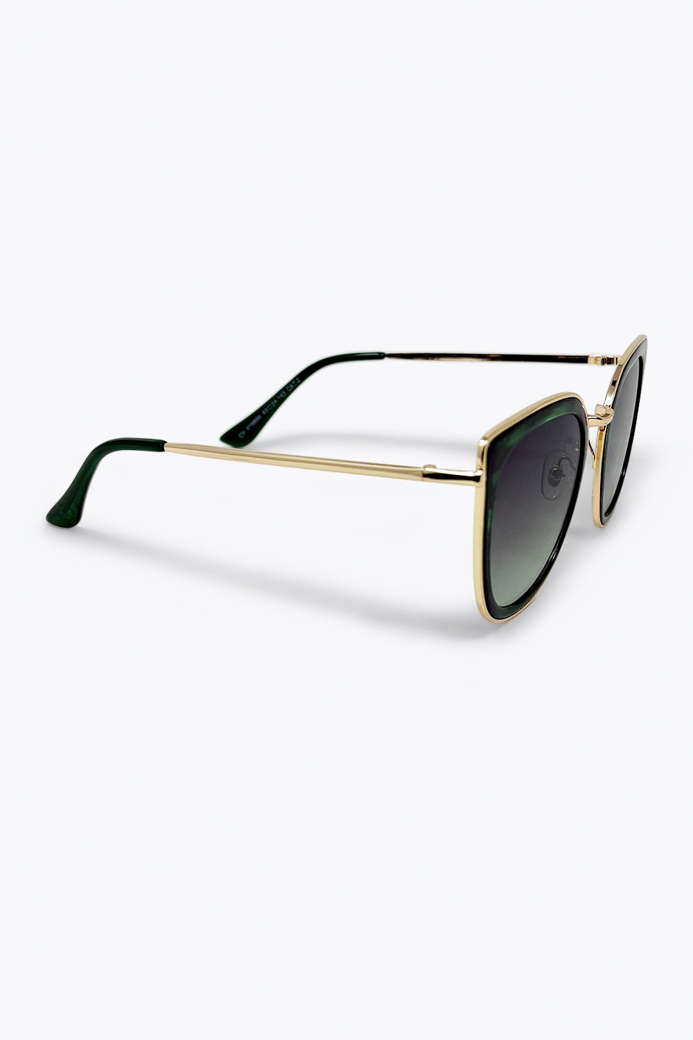 Green Marble Effect Gradient Lens Metal Frame Sunglasses
