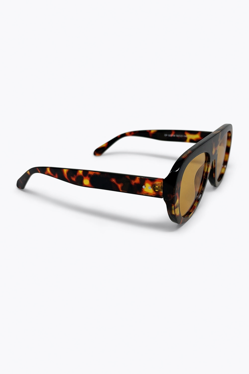 Multicolor Tortoiseshell Amber Lens Oversize Rectangle Sunglasses