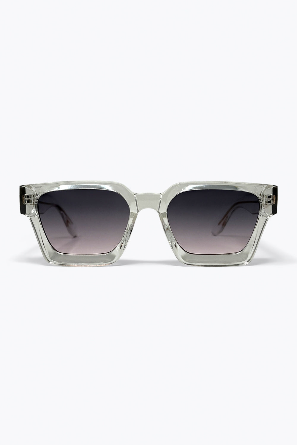 Grey Transparent Square Frame Gradient Lens Sunglasses