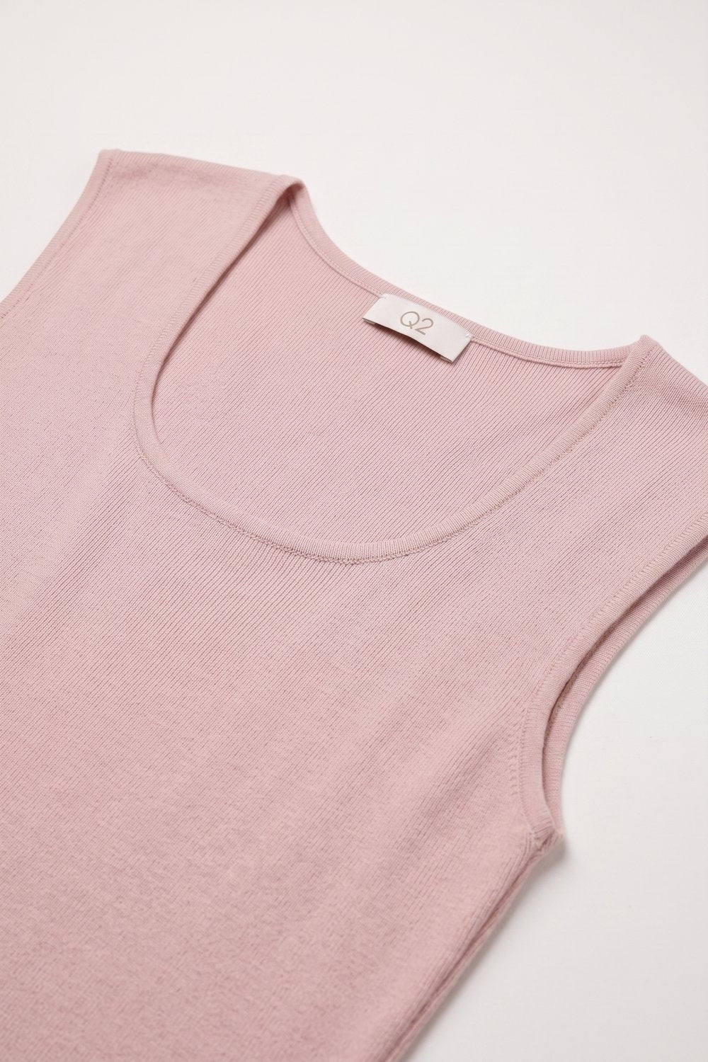 Pink Square Neck Fine-Knit sweater with Cap Sleeves - Tops