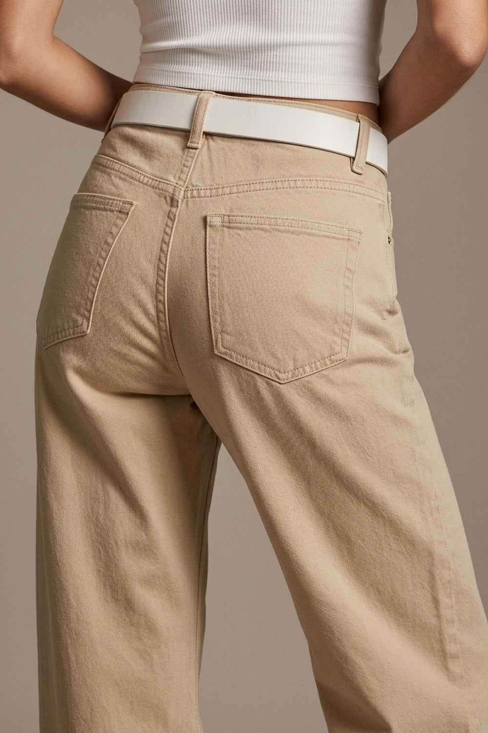 Pants extra wide fit in washed beige - Coloured Jeans