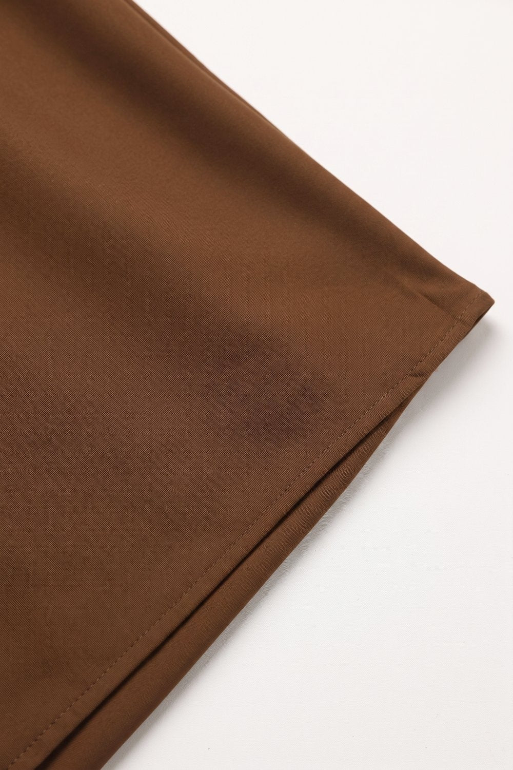 Camel Satin Bias Cut Midi Length Skirt no waistband - Skirts