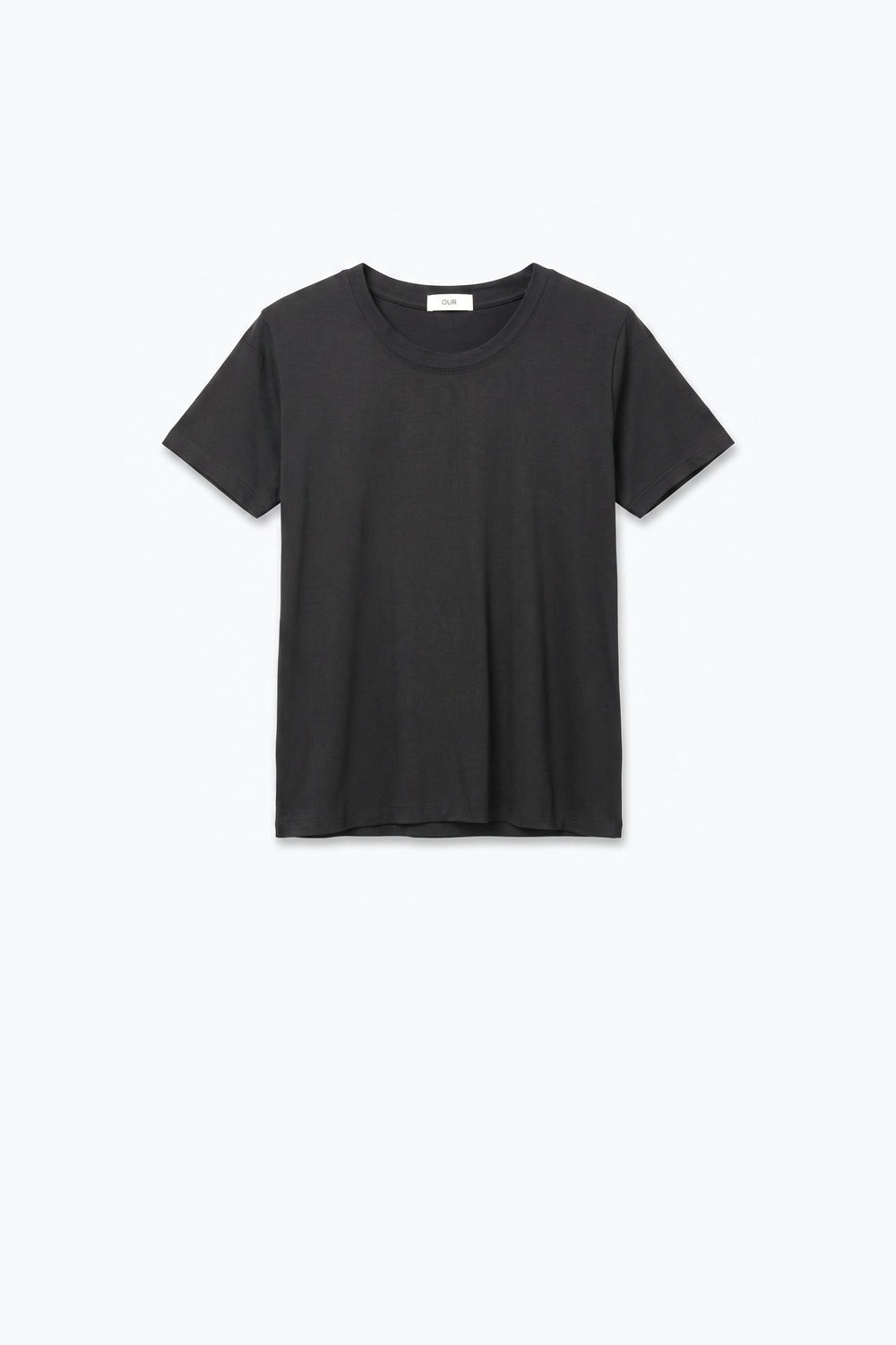 Black basic viscose elastic T-Shirt with short sleeves - top