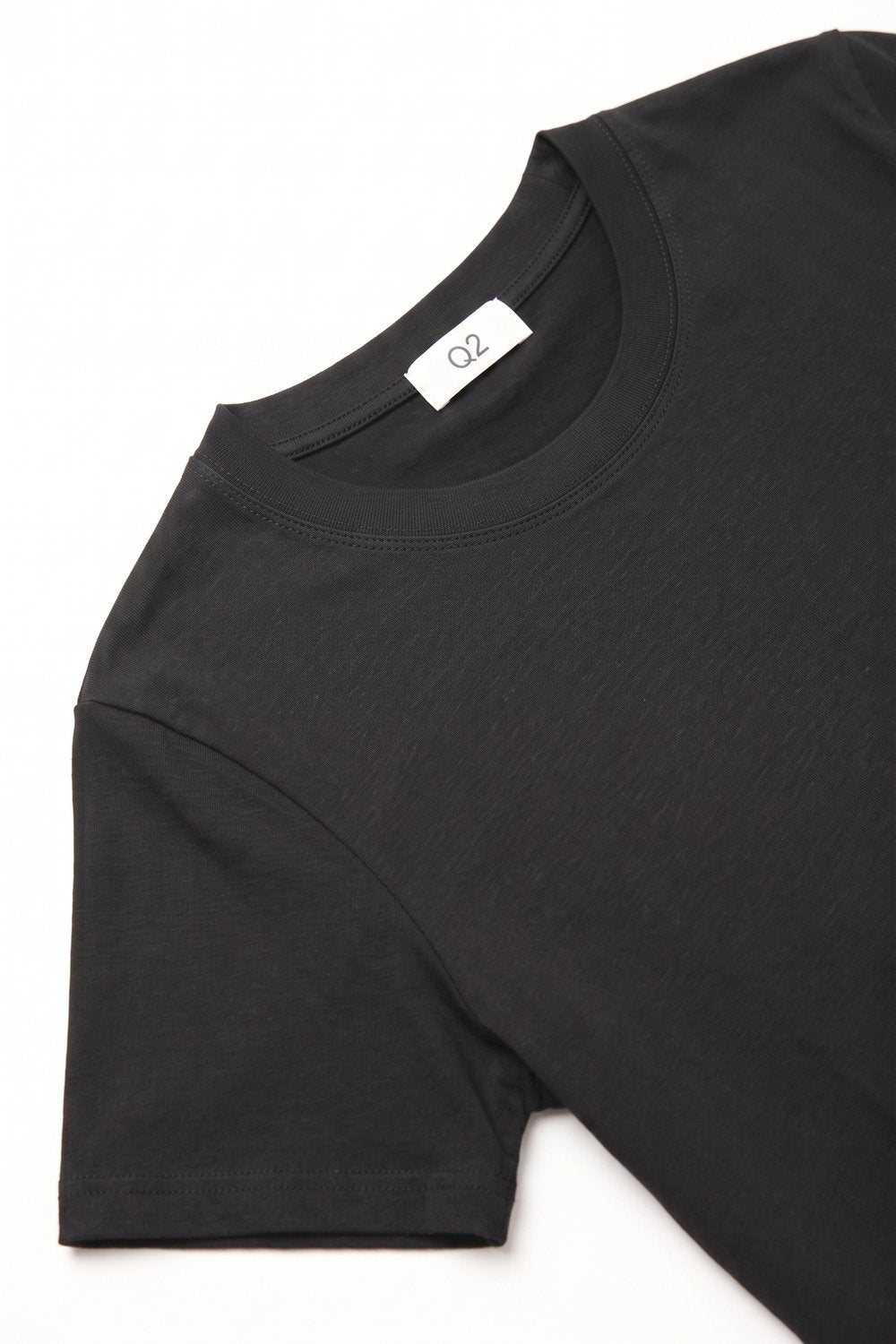Black basic viscose elastic T-Shirt with short sleeves - top