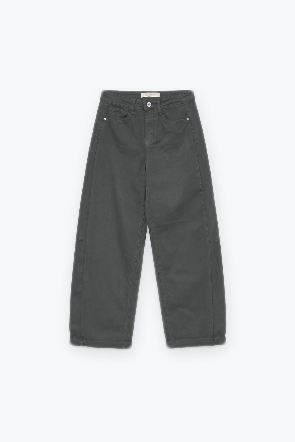 black Wide-Leg Pants in Barrel Style with side seam - trousers