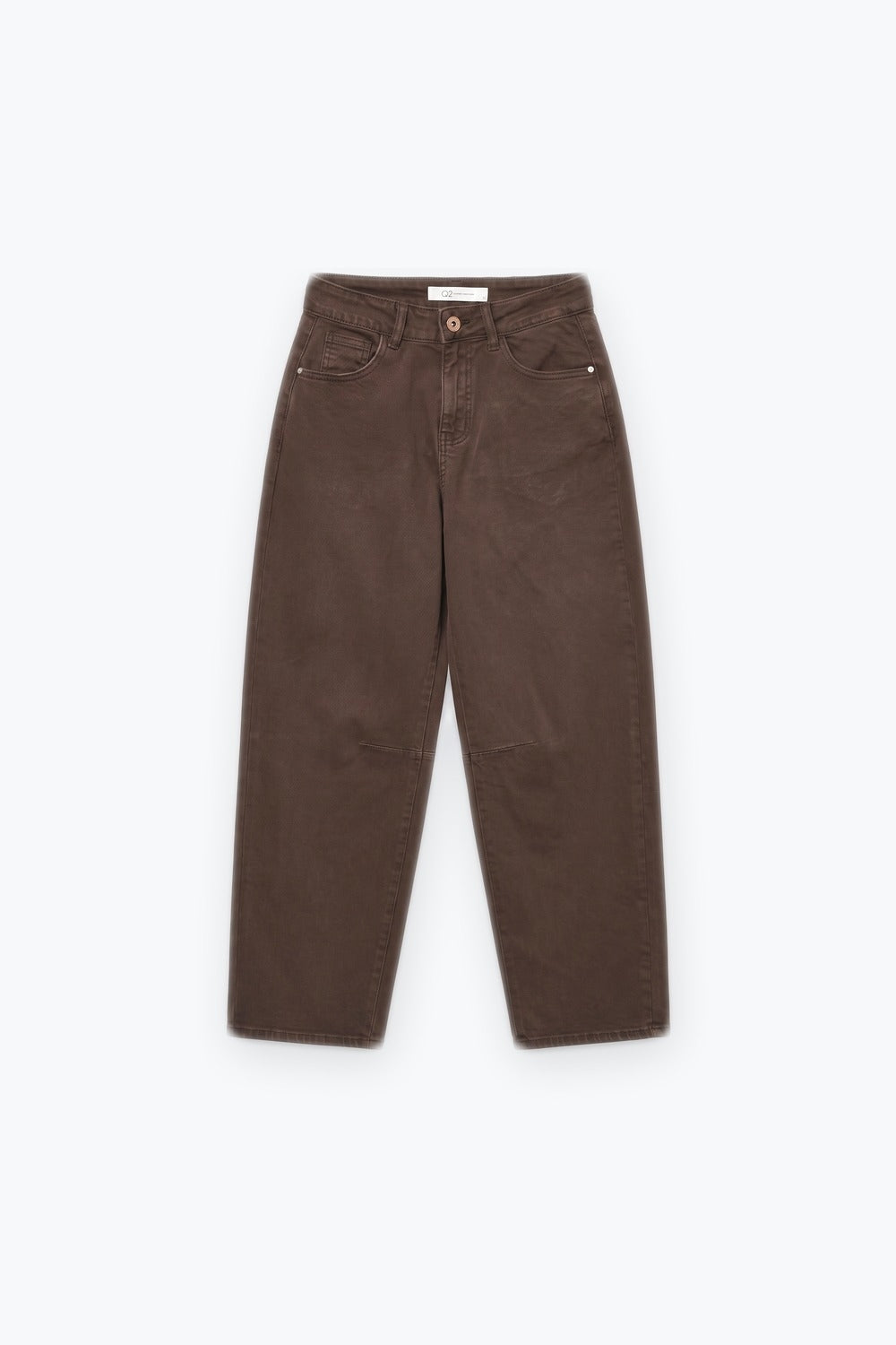 chocolate soft stretch Wide Leg pants with seam at the knee - Jeans