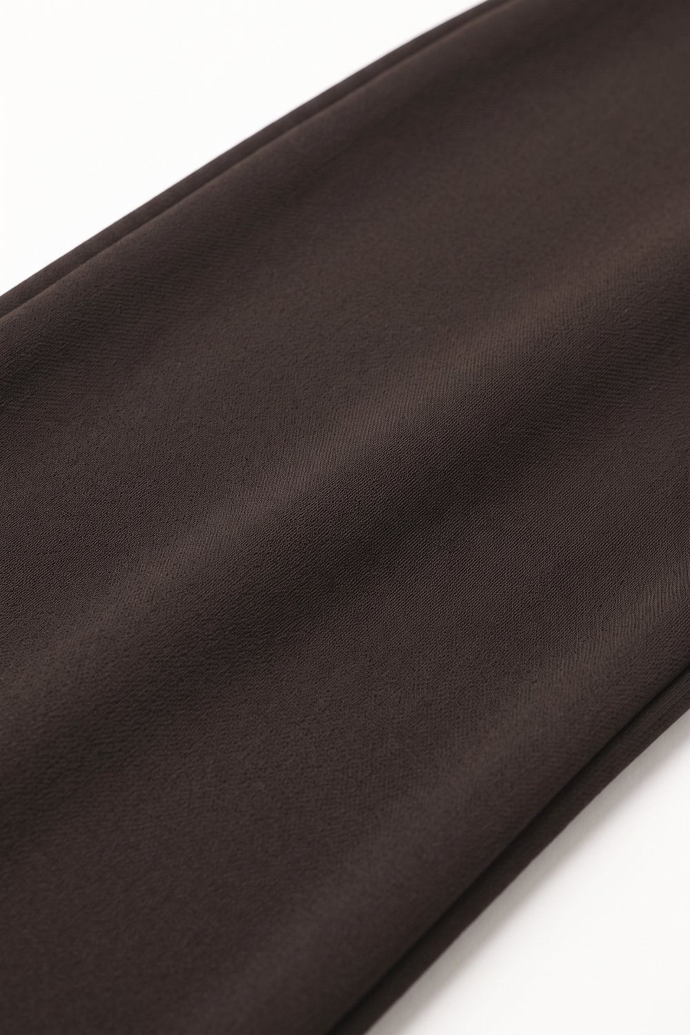 chocolate Brown Wide-Leg Stretch Knit Pants without waistband - trousers