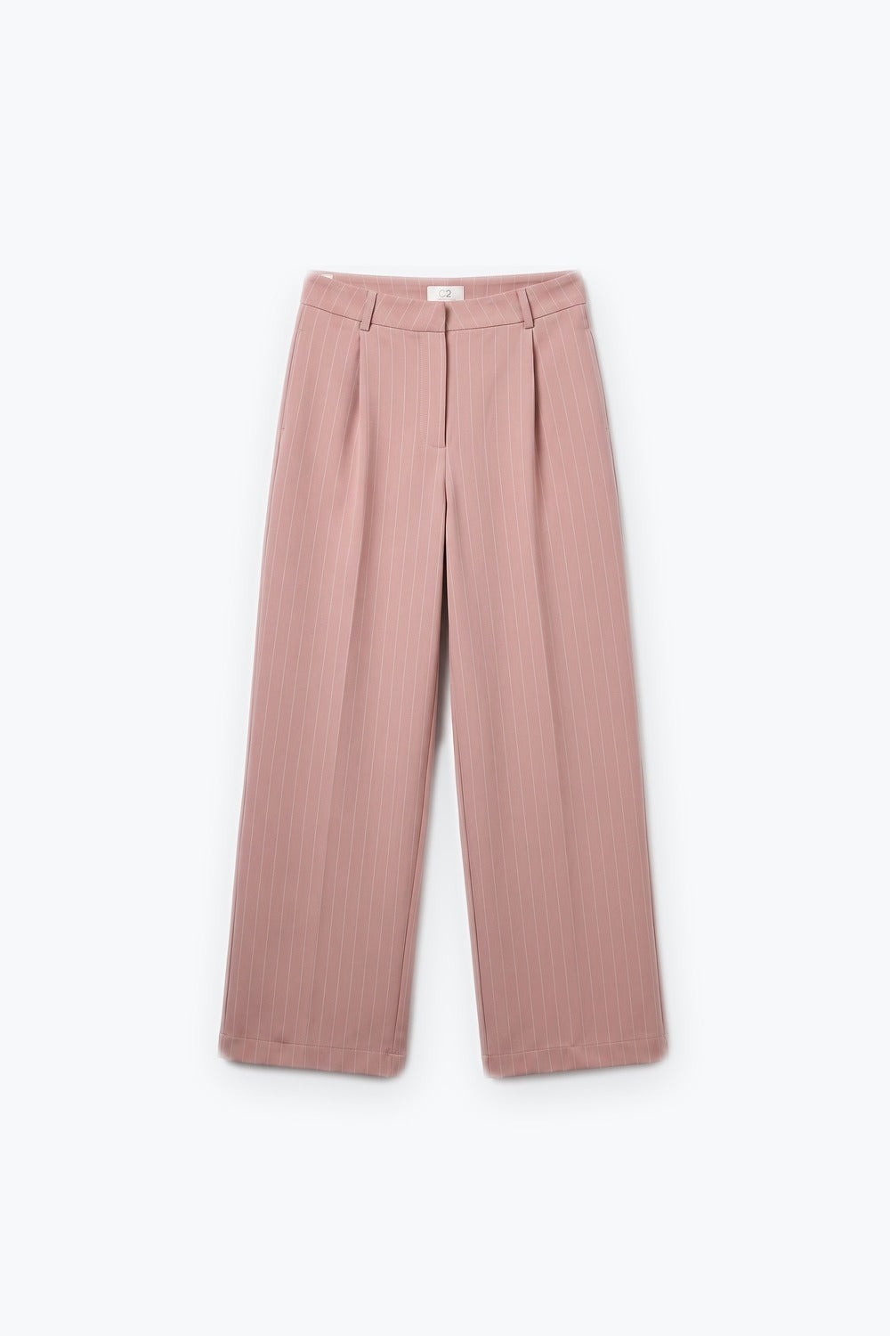 stripe Lightweight Woven Pleated Wide Leg Pants in pink - trousers