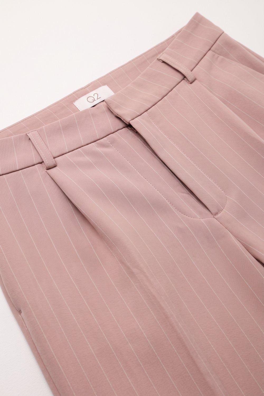 stripe Lightweight Woven Pleated Wide Leg Pants in pink - trousers