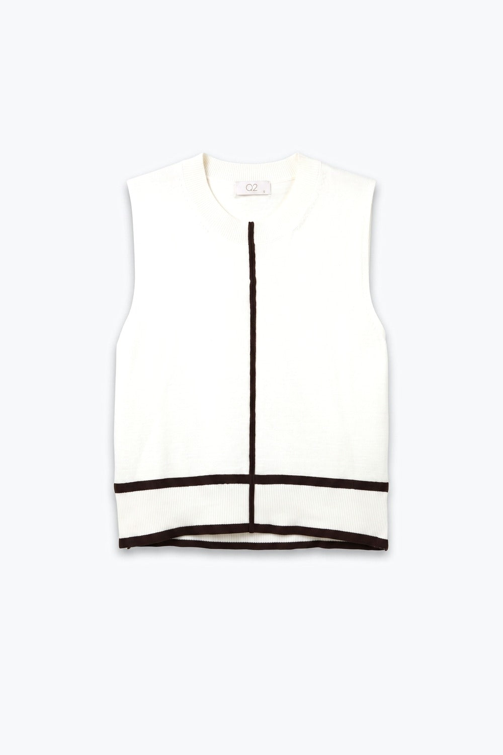 Cream Fine Knit Contrast Trim Sleeveless Sweater - jumper