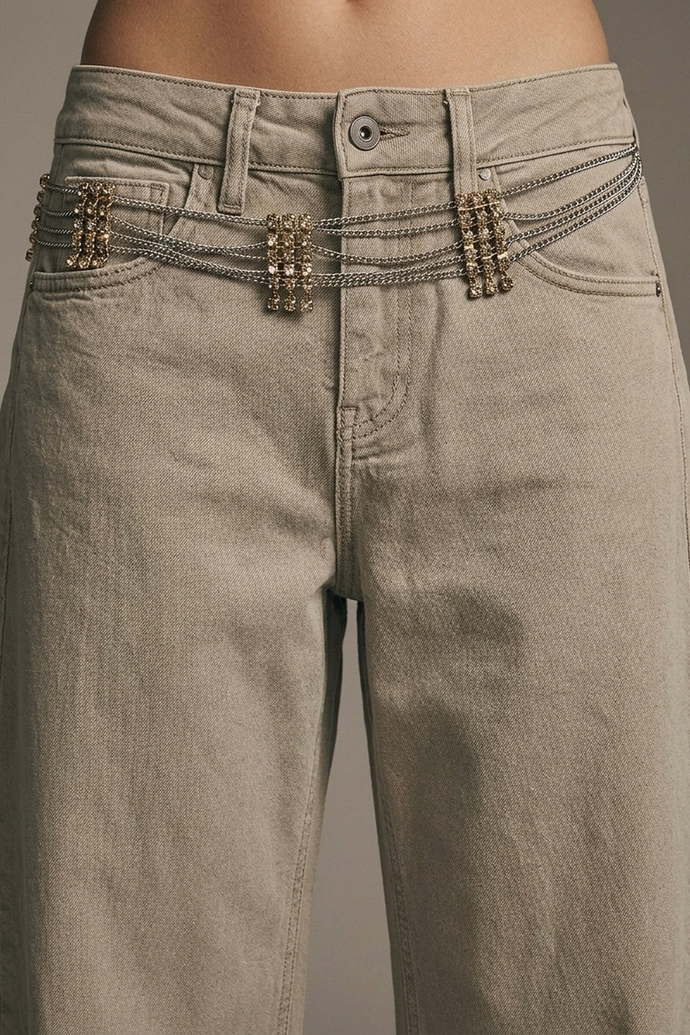 Trendy Beige Baggy Barrel Balloon Jeans with Pockets - Coloured Jeans