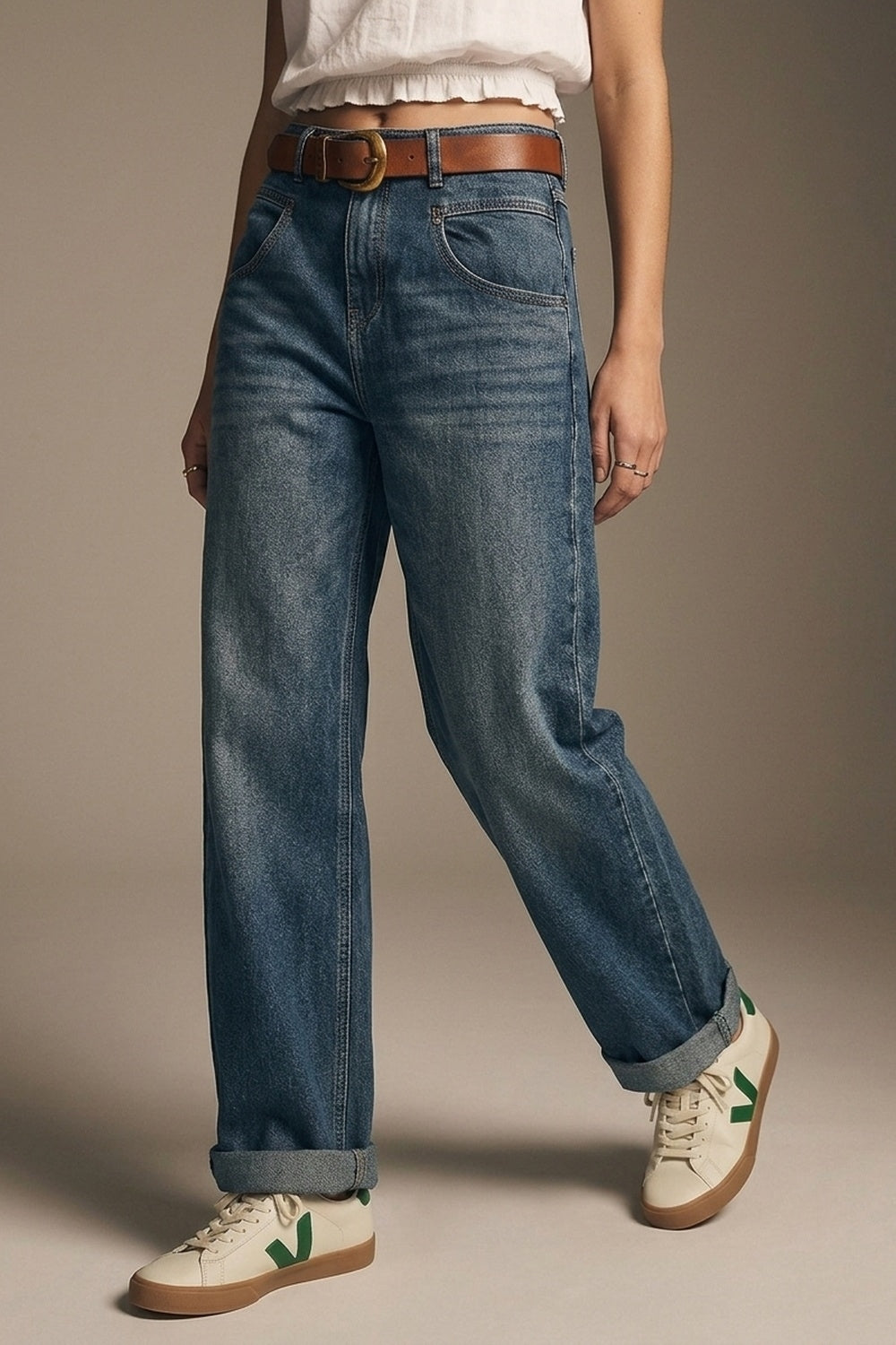 Relaxed WideLeg Vintage Wash Jeans - Jeans
