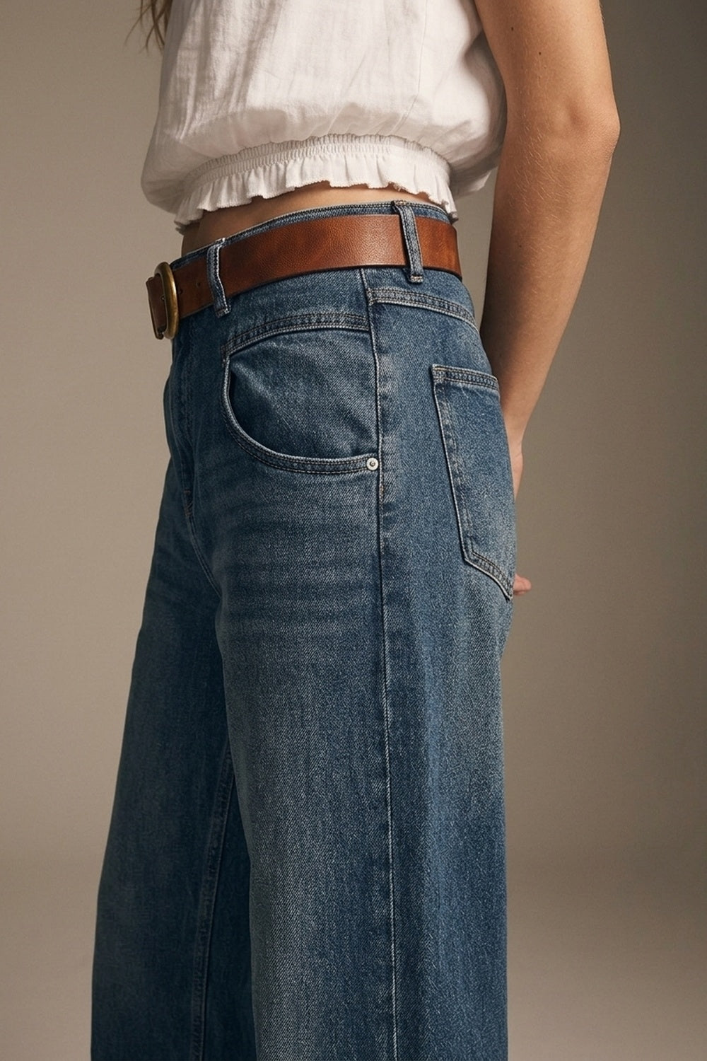 Relaxed WideLeg Vintage Wash Jeans - Jeans