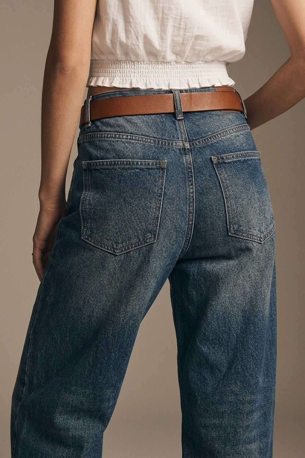 Relaxed WideLeg Vintage Wash Jeans - Jeans