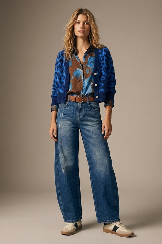 jeans with two side seams and balloon effect - Jeans