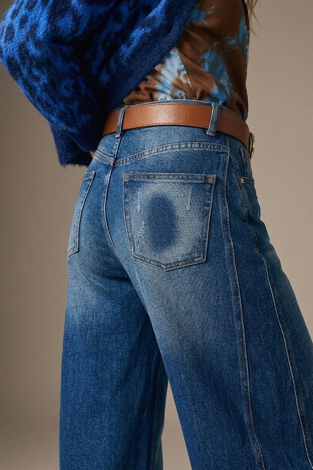 jeans with two side seams and balloon effect - Jeans