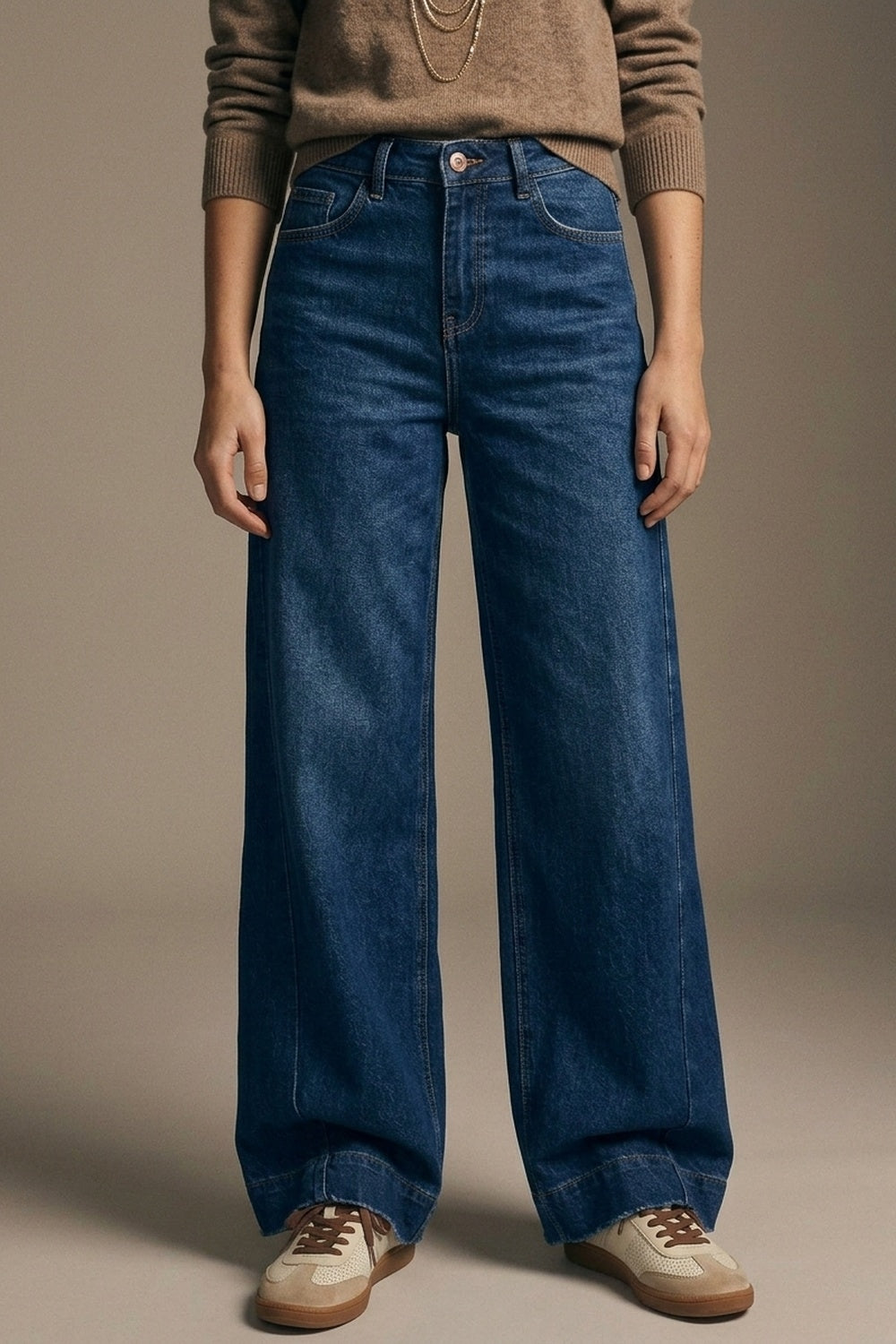 Dark wash Blue Jeans with extra wide leg - Jeans