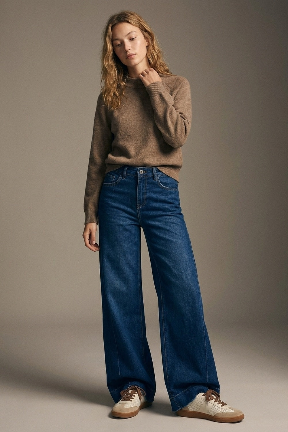 Dark wash Blue Jeans with extra wide leg - Jeans