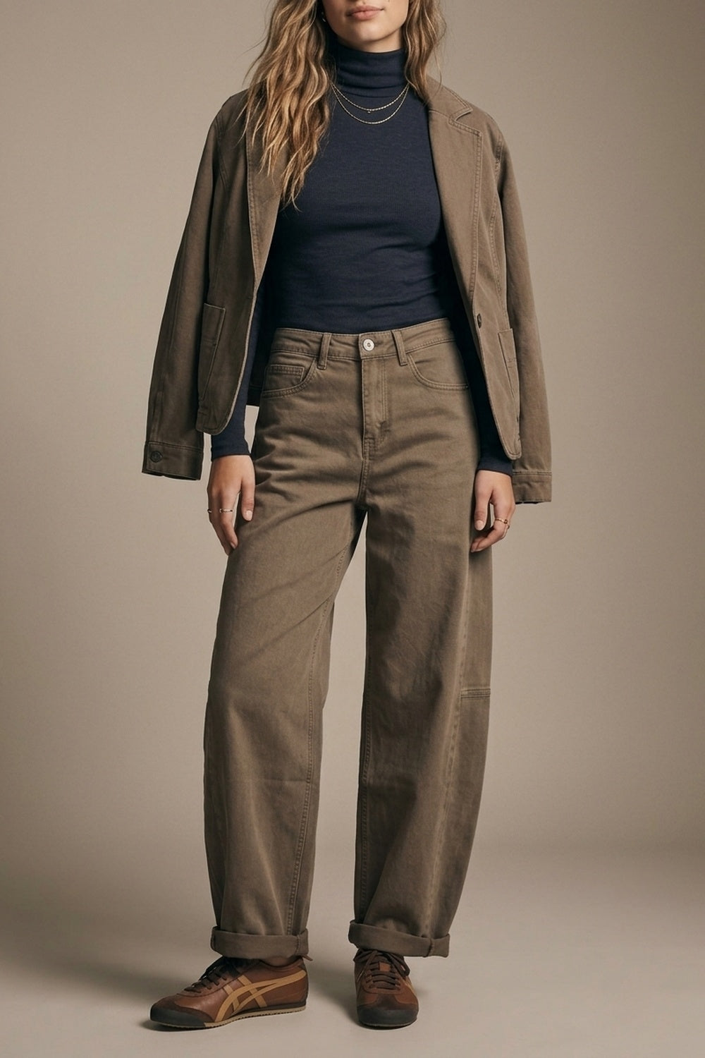 Fango Wide-Leg Pants in Barrel Style with side seam - Coloured Jeans