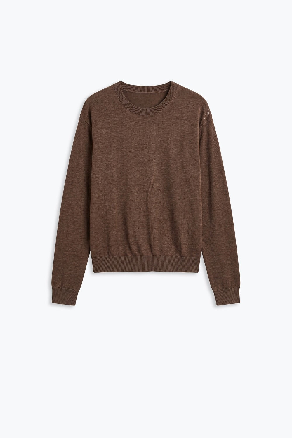 camel Merino Wool Blend Fine Knit Crew Neck Sweater - Jumpers