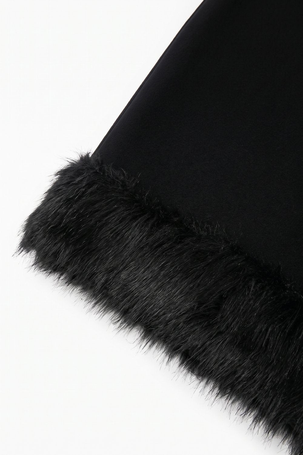 Black Soft Knit Faux Fur Trim Cropped Sweater - Jumpers