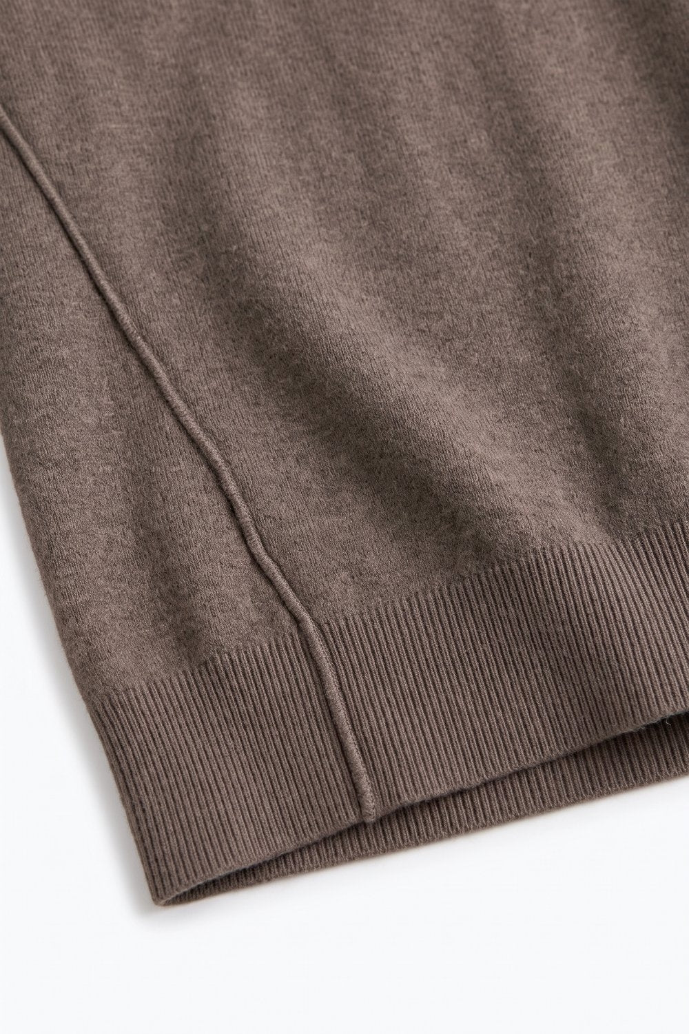 Brown Merino Wool Blend Soft Knit long sleeves Sweater - Jumpers