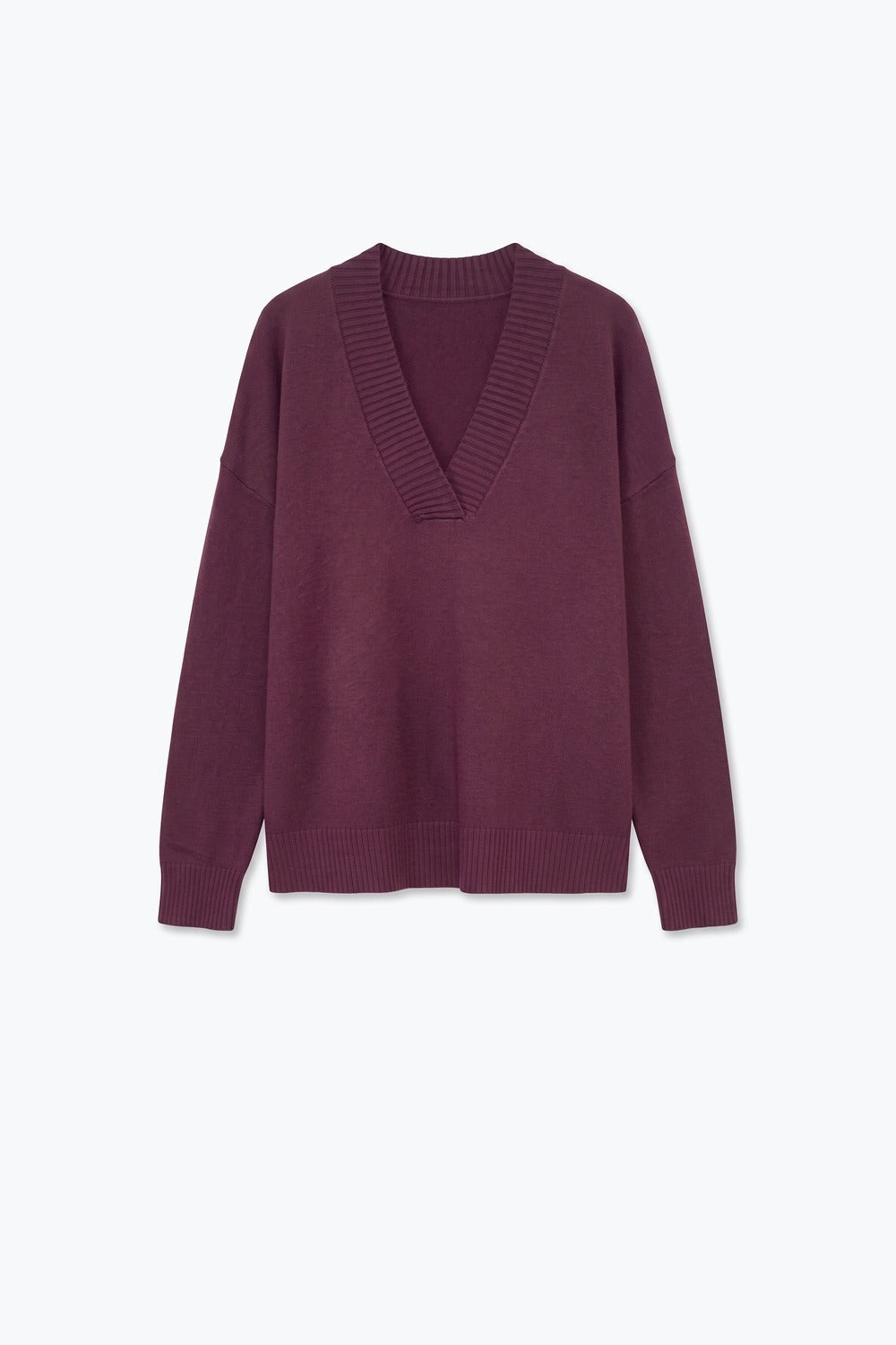 purple Warm Knit Wide V-Neck Jumper - Jumpers
